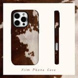 Qfdian Brownish White Mottled Texture Phone Case For IPhone 16 15 14 13 12 11 X XS XR XSMAX 7 8 Pro Max Plus Double-layer Back Cover