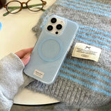 Qfdian Snowman stand holder magnetic cover for iphone 13 15 15pro 14promax 16 14 pro max 13promax winter stripes ins phone case