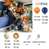 Qfdian  Retro Orange Navy Blue Balloon Garland Arch Kit White Sand Gold Fall Autumn Balloons Thanksgiving Graduation Decoration Birthday