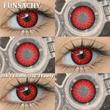 Qfdian  1 Pair Crazy Halloween Cosplay Contact Lenses Eye Makeup Lens Vampire White Black Red Contacts Anime Cosplay Softlens