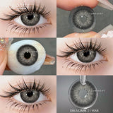Qfdian   2Pcs Natural Gray Contact Lenses Yearly Brown Colorcon Makeup Blue Pupils Green Lens for Eyes High Quality Soft Contact