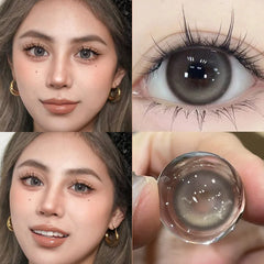 Qfdian 1Pair Colour Contacts Lenses Prescription Myopia Blue Eye High Quality Beauty Pupil Brown Lenses Makeup