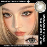 Qfdian  2PCS Natural Brown Gray Lenses for Eyes Blue Lenses Beautiful Pupil Korean Fashion Color Round Lens Yearly Cosmetics