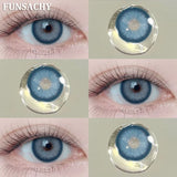 Qfdian  1 Pair Color Contact Lenses Beauty Eyes Pupils Fashion Makeup Beauty Cosmetics Soft Green Natural Brown Lens Yearly Use