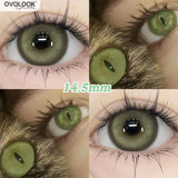 Qfdian  2pcs Green Cosplay Colored Contact Lenses for Eyes Halloween Korean Style Lens Color Pupils Makeup Lens Fast Shipping