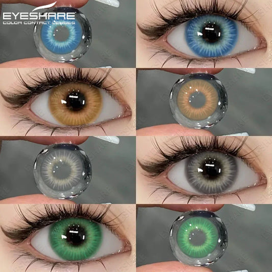 EYESHARE 1Pair Colored Contact Lenses for Eyes Fast Delivery Brown Lenses Gray Pupils Lens Green Eye Lenses Blue Eye Lens Yearly