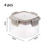 Qfdian 4PCS/Set Transparent Spices Bottle with Lid Portable Mini Sauce Seasoning Box Dispenser Salt Spice Jar Sauce Squeeze Bottle