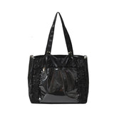 Qfdian 2025 New Women Vintage Students Tote Bags Fashion Transparent All Match Shoulder Ita Bag Casual Chic Bow Y2k Aesthetic Handbags