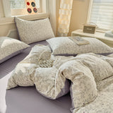 Qfdian  Ins Princess Bedding Set Soft Washed Bed Sheet Set Twin Queen Size Duvet Cover Set No Filling With Pillowcases Bedroom Decor