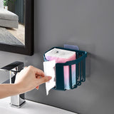 Qfdian Punch-free Toilet Paper Holder Bathroom Kitchen Tissue Box Wall-mounted Self-adhesive Storage Box Bathroom Bathroom Accessories