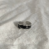 Qfdian  Kpop Vintage Y2K Black Big Cross Ring Thorns Heart Metal Opened Ring For Women BFF Trendy Gothic Grunge Aesthetic EMO Jewelry
