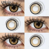 Qfdian  NEW Color Contact Lenses Beauty Brown Pupils Natural Black Contact Lenses Soft Colorful Makeup Eyes Gray Lenses Natural