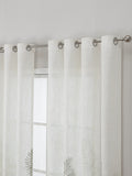 Qfdian  White Transparent Palm Tree Print Pattern Curtains, Suitable For Living Room And Bedroom Light-transmitting Hazy Door Curtain
