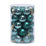 Qfdian  34pcs Christmas Balls Ornaments Xmas Tree Decorations Royal Blue Retro Orange Gold Hanging Ball Christmas Party Decor Birthday