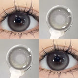 Qfdian 2PCS Korea Colored Contact Lenses Myopia Degree -0.00 to -8.00 Gray Eyes Beauty Pupil Brown Makeup Lens Fast Shipping