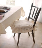 Qfdian Ruffles Chair Cushion Cover,100% Cotton Boho Chair Pad Slipcover Suitable for Living Room Dining Chair Pat, Stylish Seat