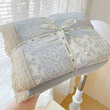 Qfdian  INS Princess Bedding Set Ruffle Lace Quilt Cover Romantic Bedclothes Woman Girls Home Decor Duvet Cover Set Korean Style Floral