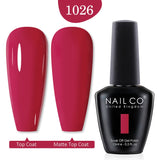 Qfdian  15ml UV Gel Nail Polish Semi Permanent Gel Varnish Enamel Brown Nail Gel Design Red Nails Art Nude Color Glitter Manicure