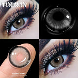 Qfdian  1Pair New Colored Contact Lenses for Eyes Big Black Eye Lens Natural Yearly Cosmetics Beauty Women Men Pupils Fast Ship