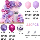 Qfdian  Pink Purple Balloon Garland Arch Kit Metal Purple Pink Balloons Purple Confetti Balloons Wedding Bridal Shower Party Decorations