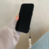 Qfdian Black Flowers 3D Wave Pattern Phone Case For iPhone 13 11 12 14 15 16 Pro Max White Bumper Soft Silicone Cover