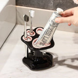 Qfdian  Cat Paw Shape Ceramic Toothbrush Holder Cute No Punching Toothbrush Holder Base Makeup Brush Storage Bathroom Accessories Tool