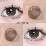 Qfdian  2pc New！Natural Blue Cosmetic Eye Lenses Brown Colored Contact Lenses Beauty Pink Lens Black Big Eye Lens violet Lens