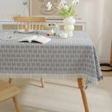 Qfdian  Cotton Linen Tablecloth Rectangular Decorative Protector for Dining Table Coffee Table Dustproof for Home Kitchen Indoor Use