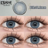 Qfdian 2Pcs Blue Color Contact Lenses with Myopia Diopter High Quality Eye Contacts Beauty Pupil Makeup Yearly Use Fast Shipping