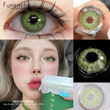 Qfdian  1 Pair Big Eyes Colored Contact Lenses Natural Brown Eyes Lens Gray Pupils Eyes Makeup Korean Style Contact Yearly Use