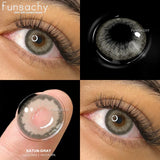Qfdian  1 pair Gray Colorcon Contact Lenses for Eyes Beautiful Lenses Cosmetics Pupil Blue Lens Big Eyes Contacts Lens Yearly
