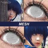 Qfdian  Cosplay VAMPIRE Contact Lenses for Halloween Eyes Lens Strange Colored Contacts Lens Blind Black Mesh White Cosplay Len