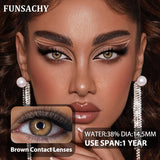 Qfdian  1Pair Big Eyes Gray Lenses Korean Natural Lenses Color Contact Lens Eyes Brown Blue Beautiful Pupil Lentes Cosmetics