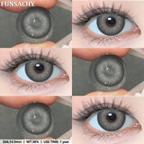 Qfdian  1 Pair Black Series Contact Lenses for Eyes Big Blakc Eyes Softlens Beautiful Pupils Natural Brown Lens Yearly Cosmetic