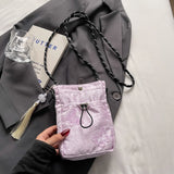 Qfdian  Y2k Aesthetic Butterfly Embroidery Mini Cellphone Bag Fashion Tassel All Match Shoulder Bags Women Pleated Handbags Crossbody