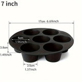 Qfdian Silicone Cake Mold 7-Hole Air Fryer Accessories Microwave Baking Mold Food Grade Baking Cake Silicone Mold Baking Pan Tools
