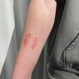 Qfdian  Halloween Red Fake Bite Mark Temporary Tattoos Cosplay Cover The Scar Waterproof Fake Tattoo Sticker for Woman Man
