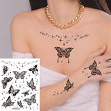 Qfdian  Waterproof Temporary Tattoo Stickers  Mandala Lace Hand Finger Wedding White Fake Tatto Flash Tatoo Body Art for Women Bride