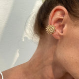 Qfdian  Vintage Flower C Shape Ear Cuff Silver Golded Starfish Shell Ring Clip Irregular Shape Minimalism C-shaped Ear Clip Travel