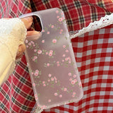 Qfdian Aesthetic Cute Flower Phone Case For iPhone 14 15 Pro 13 12 16 11 Pro Max Plus 12 Mini Slim Silky Skin Matte Flower Back Cover