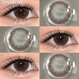 Qfdian  1 Pair New Color Contact Lenses for Eye Beautiful Pupil Fashion Blue Soft Lenses Gray Natural Contacts Yearly Cosmetics