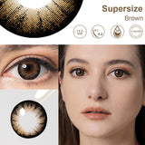 Qfdian Black Lenses Color Contact Lens with Prescription Myopia Lenses with Degree Brown Lenses Gray Pupils Fast Shipping