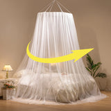 Qfdian French Romantic Princess Bed Canopy Mosquito Net Foldable Insect Proof Tent Polyester Mesh  Bedroom Camping Decor