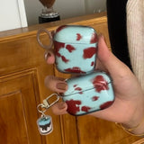 Qfdian Cartoon Cute Amber Blue Clear Soft Earphone Case For AirPods 4nd Air Pods 3 Pro 2 With Keychain Fall Prevention Protective Cover