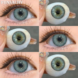 Qfdian  1 Pair Colorcon Eye Contact Lenses Natural Brown Gray Pupils for Eyes Cosmetics Yearly Blue Color Lens Green Softlens