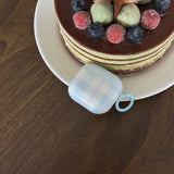 Qfdian  Fresh light blue plaid AirPods 3rd generation earphone cover is suitable for Apple 2nd generation Bluetooth earphone case