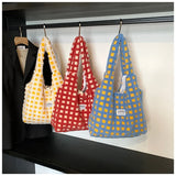 Qfdian  Commuter Shoulder Bag for Girls Large Capacity Portable Shoulder Bag for Friends Gifts Plush Tote Shopping Bag