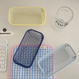 Qfdian Desktop Storage Basket INS Metal Sundries Organizer Basket Photocard Case Office Stationery Home Supplies Make Up Sorting Holder