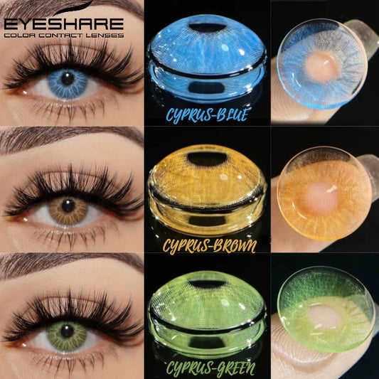 EYESHARE 1 Pair New Natural Colored Contact Lenses for Eyes Fashion Blue Eye Lenses Brown Lenses Yearly Lenses Green Eye Lenses