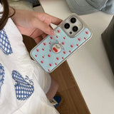 Qfdian  Drop Glue Polka Dot Bow Cherry Suitable For Iphone 16 Phone Case 15 Pro Max 14 Girl Heart 13 All Inclusive Anti Fall